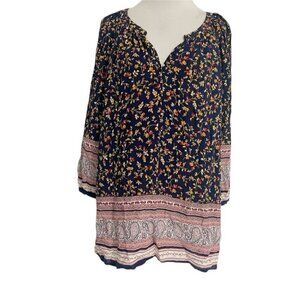 Rose & Thyme Size 3X  Top Blouse Boho Floral Plus Size Paisley